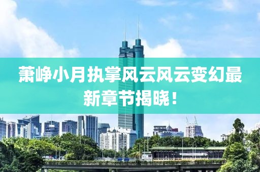 萧峥小月执掌风云风云变幻最新章节揭晓！