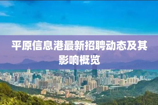 平原信息港最新招聘动态及其影响概览