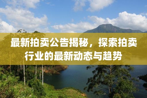 最新拍卖公告揭秘，探索拍卖行业的最新动态与趋势